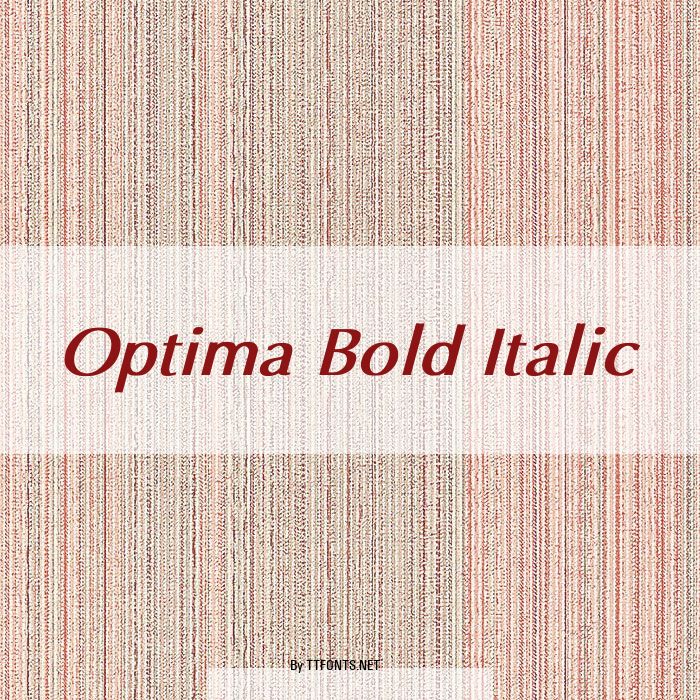 Optima Bold Italic example